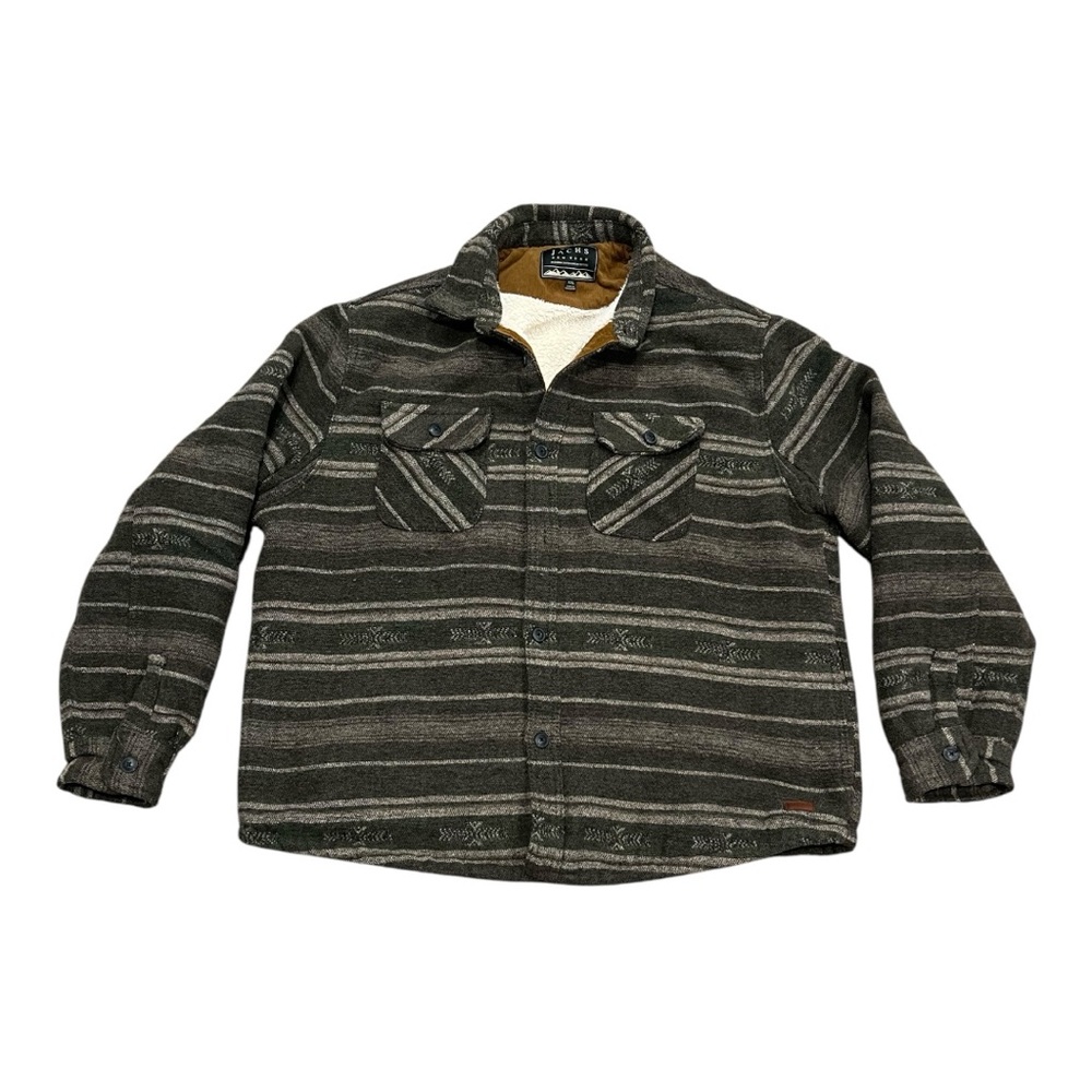 Jachs New York Green Flannel Shirt with Sherpa Lining Jacket Men's size XXL